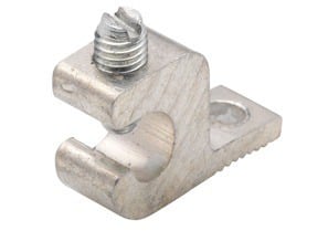 ALI-112 Bridgeport Lay-In Solderless Lug, 14 to 1/0 AWG Aluminum/Copper Conductor, 1/4 in Stud, Aluminum, Electro-Plated Tin