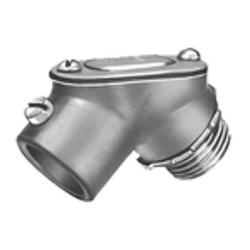 51-DC2 Bridgeport Setscrew Pull Elbow, 1/2 in Trade, 90 deg, Die Cast Zinc, Ball Burnished/Mirror Smooth