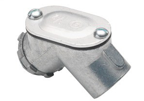 71-DC2 Bridgeport Pull Elbow, 1/2 in Trade, 90 deg, Die Cast Zinc, Ball Burnished/Mirror Smooth