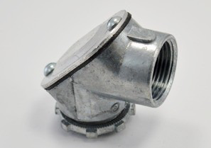 72-DC2 Bridgeport Pull Elbow, 3/4 in Trade, 90 deg, Die Cast Zinc, Ball Burnished/Mirror Smooth