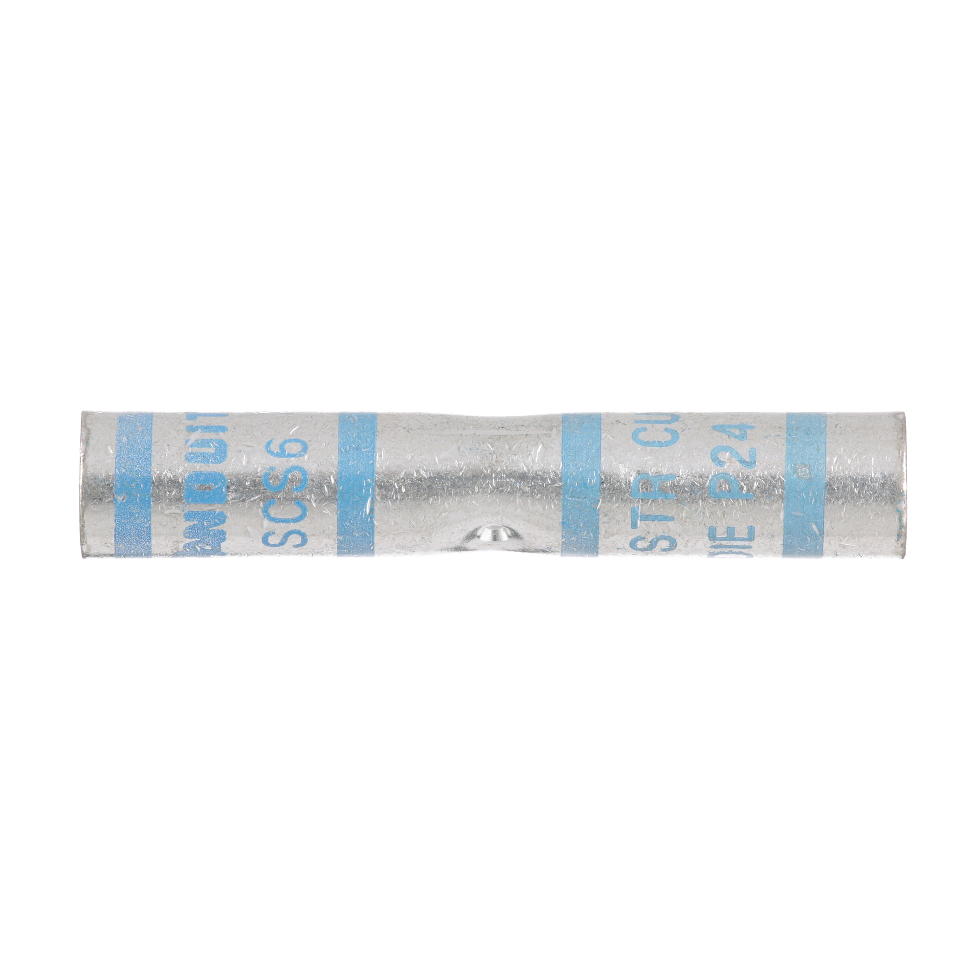 SCS6-L Pan-Lug Color Coded Compression Butt Splice Connector, 6 AWG Conductor, 1-3/4 in L, Standard Barrel, Copper, Blue