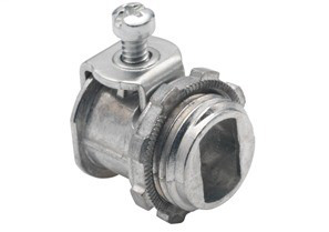 570-DC2 Bridgeport Conduit Connector, 3/8 in Trade, 0.38 to 0.61 in Cable Openings, For Use With 14/2 to 10/3 AWG AC/MC/MCIA/HCF/HCFMCIA Cable and 3/8 in Flexible Metal Conduit, Die Cast Zinc, Ball Burnished/Mirror Smooth