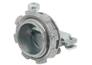 651-DC2 Bridgeport Low Profile Conduit Connector, 3/8 in Trade, For Use With Non-Metallic/SJO Oval Cable, Die Cast Zinc, Ball Burnished/Mirror Smooth