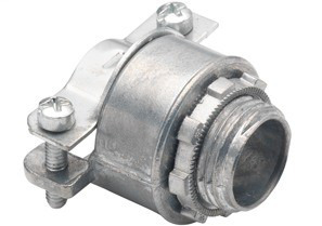 Connector, Strap, Two Screw, Zinc Die Cast, Size K.O. 1/2 Inch, AC Only