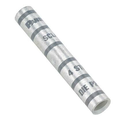 SCL300-X Pan-Lug Compression Butt Splice, 300 kcmil Conductor, 4.12 in L, Beveled/Long Seamless/Standard Barrel, Copper, White