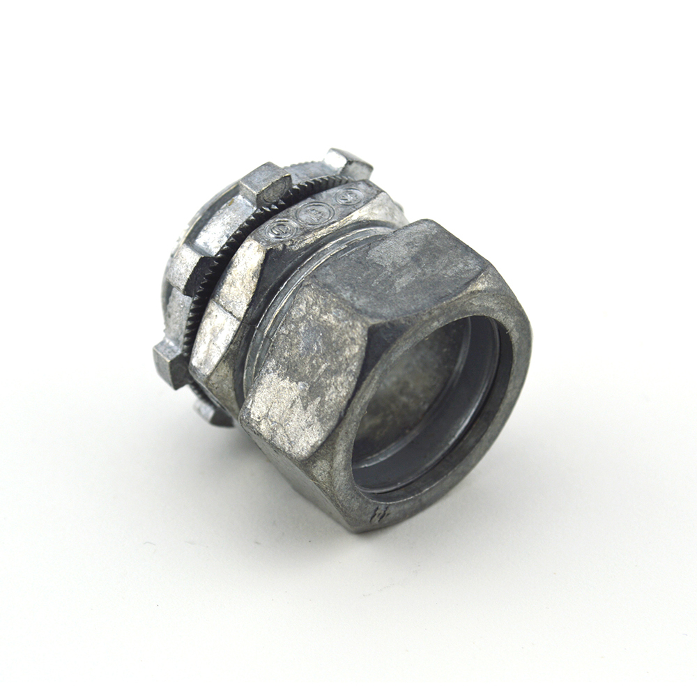 Connector, Compression, Zinc Die Cast, 105 Degree C Insulated Throat, Size 3/4 Inch