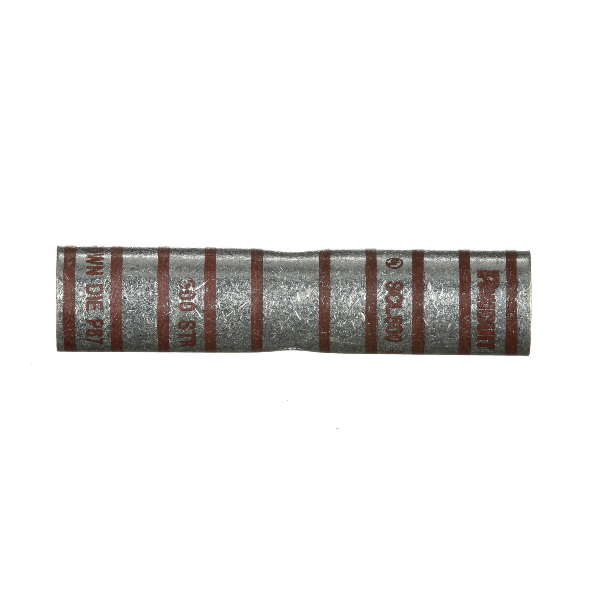 SCL500-6 Pan-Lug Compression Butt Splice, 500 kcmil Conductor, 4.62 in L, Beveled/Long Seamless/Standard Barrel, Copper, Brown