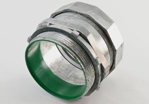 Connector, Compression, Zinc Die Cast, 105 Degree C Insulated Throat, Size 3 1/2 Inch