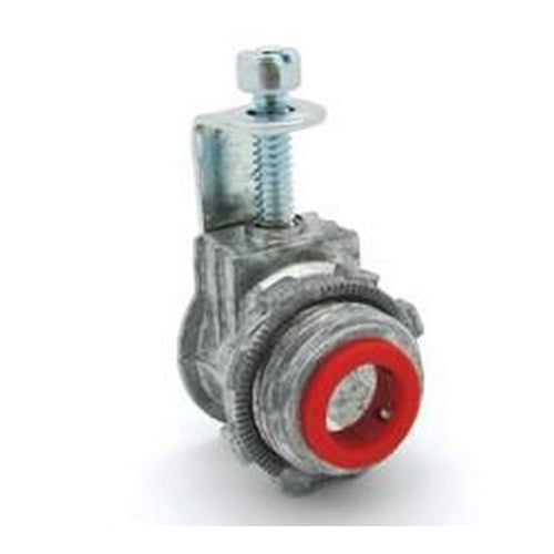 561-DCI2 Bridgeport Insulated Throat Conduit Connector, 3/4 in Trade, 0.61 to 0.87 in Cable Openings, For Use With 10/4 to 8/3 AWG AC/MC/HCF Cable, Die-Cast Zinc, Ball Burnished/Mirror Smooth/Electro-Plated Zinc