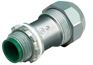 Mighty-Seal Jacketed MC Cable Connector3/8" PVC MC/TECK Cable Connector, Zinc Die Cast with Insulated Throat.
