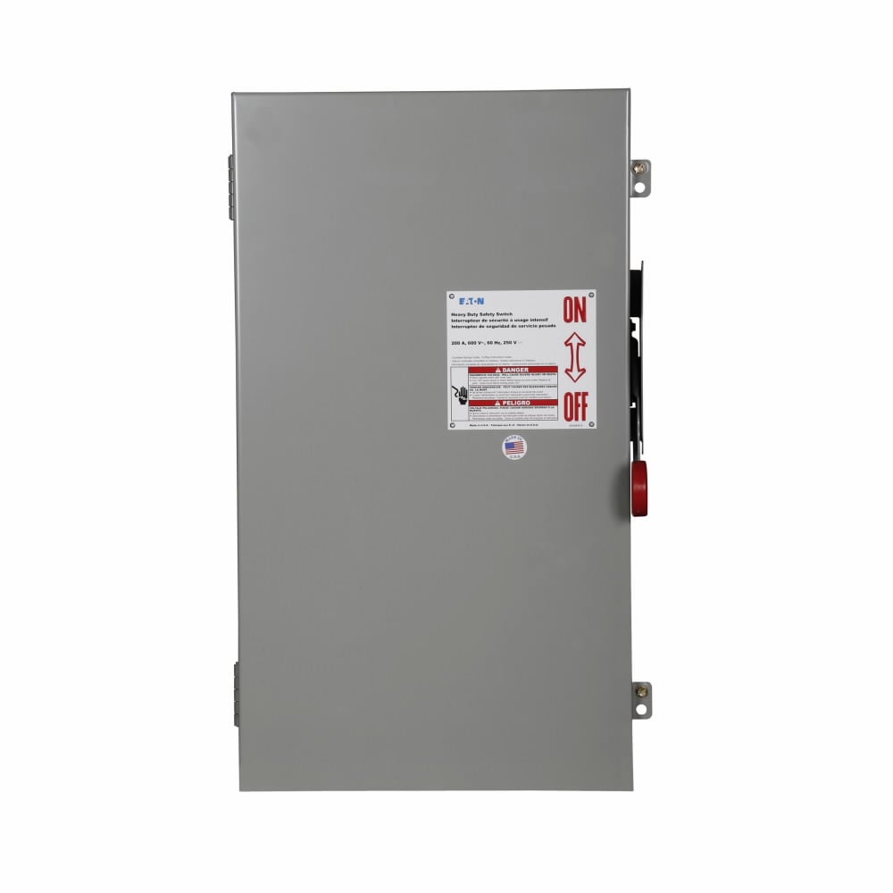 DH364UGK Heavy Duty Non-Fusible Single Throw Safety Switch, 600 V AC, 200 A, 15 hp, 40 hp, 50 hp, 60 hp, 125 hp, 150 hp, 3 Poles
