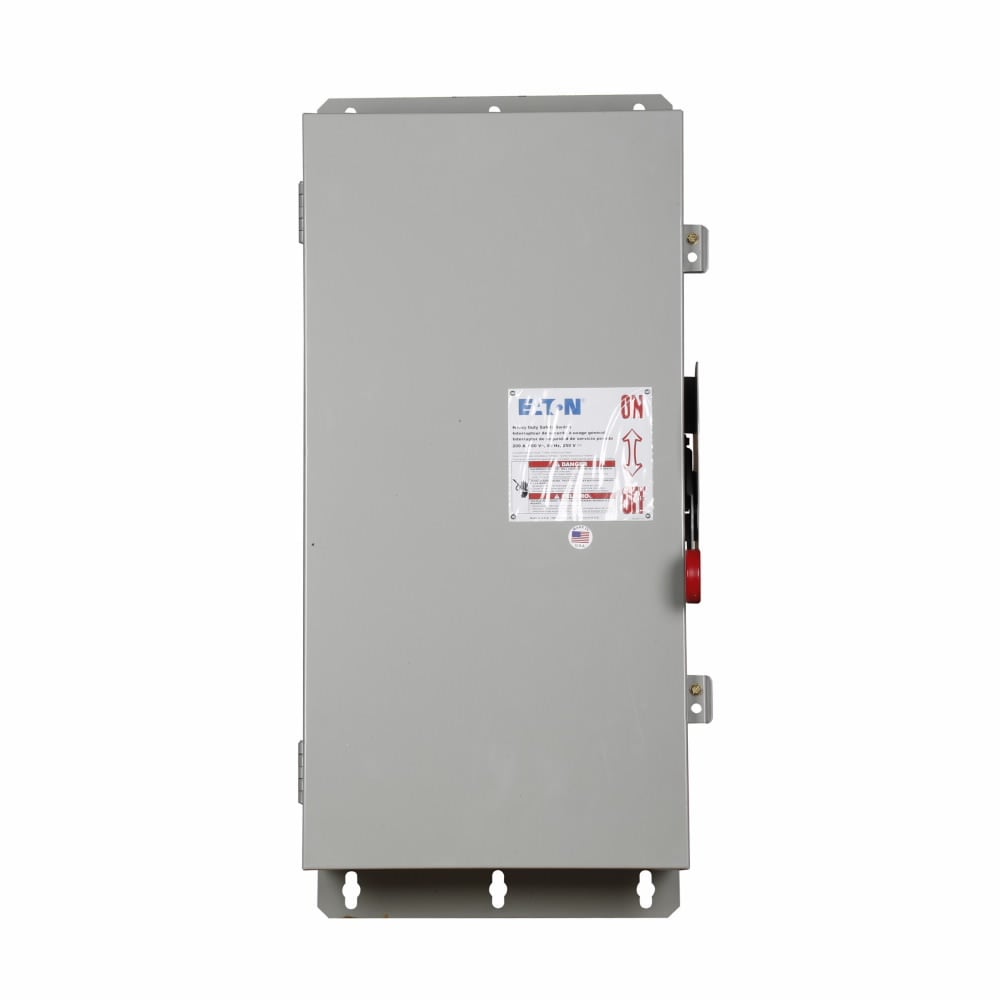DH364FDK Heavy Duty Fusible Dusttight Single Throw Safety Switch, 600 V AC, 200 A, 50 hp, 125 hp, 150 hp, 3PST Contact, 3 Poles