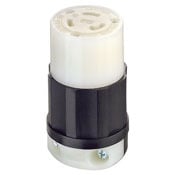 2323-B 1-Phase Grounding Cable Mount Locking Connector, 250 V AC, 20 A, 2 Poles, 3 Wires, Black