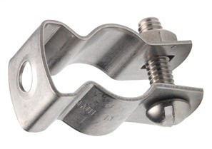 2150-S Bridgeport Conduit Hanger With Bolt and Nut, #5, For Use With 2 in Rigid and EMT Conduit, 304 Stainless Steel, Ball Burnished/Mirror Smooth