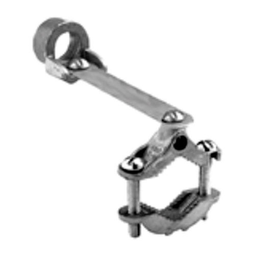 Clamp, Brass Ground, Strap and Hub, Brass, Steel Screw, Hub Size 3/4 Inch