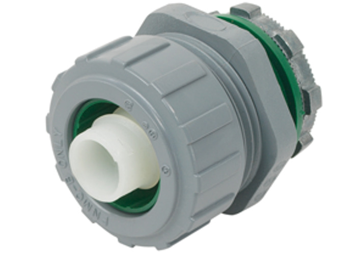 435-NMLT Bridgeport Straight Liquid Tight Conduit Connector, 2 in Trade, Nylon, Plain