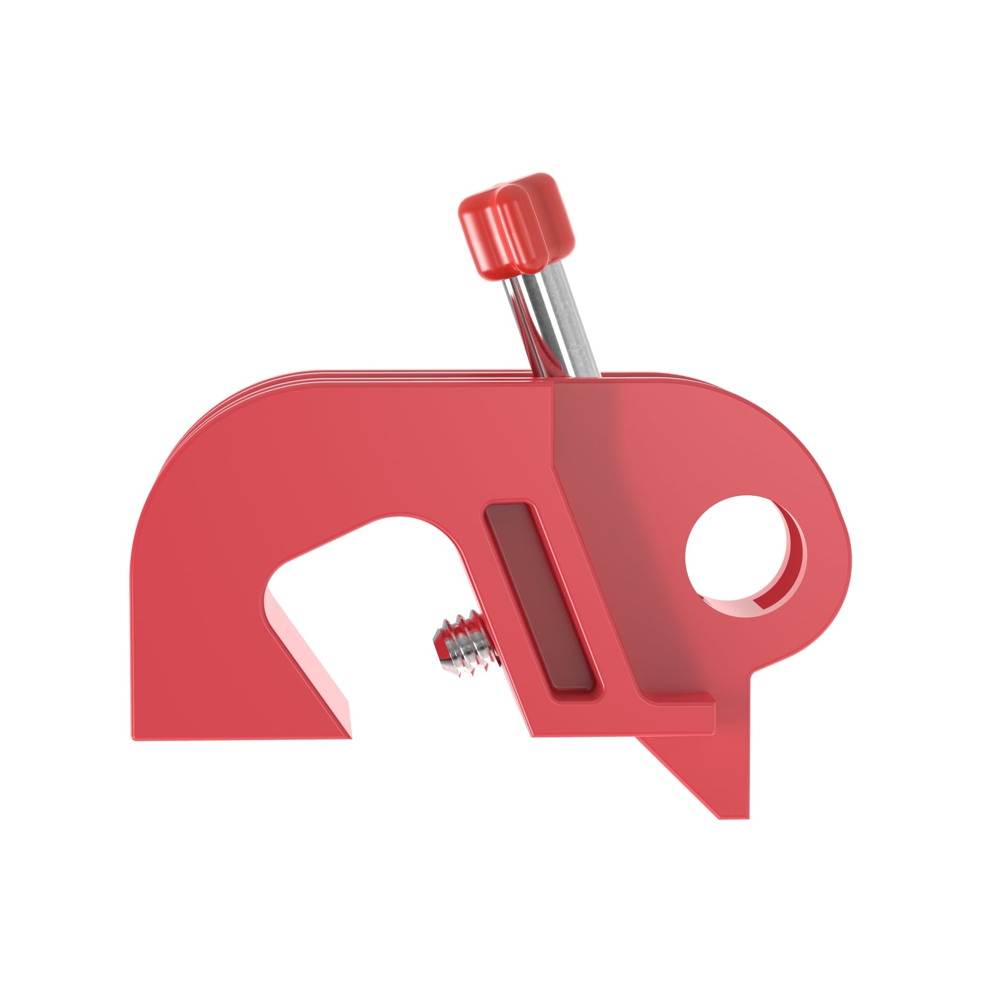 PSL-CBILNT No-Tool Circuit Breaker Lockout, For Use With 120/277 V AC Square D I-LINE/Federal Pacific (FPE) Circuit Breaker, 1 Padlocks, Nylon/Stainless Steel, Red