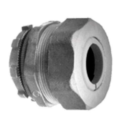 772-42 Bridgeport Type 4 Straight Cord Grip Connector With Polyethylene Knockout Gasket, Locknut, 1 in Trade, 0.625 to 0.75 in Cable Openings, Die Cast Zinc, Ball Burnished/Mirror Smooth