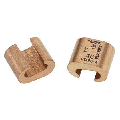 CTAP2-2-X StructuredGround Type CTAP Heavy Duty Standard Compression C-Tap Connector, C Shape, 2 AWG Main/Run, 2 AWG Tap, Copper