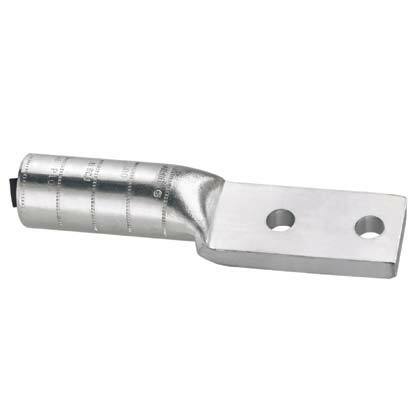 LAB250-12-5 Pan-Lug 2-Hole Dual Rated Compression Connector Lug, 250 kcmil Stranded Aluminum/Copper Conductor, Die Code: P71, 42.767 in Stud, Aluminum