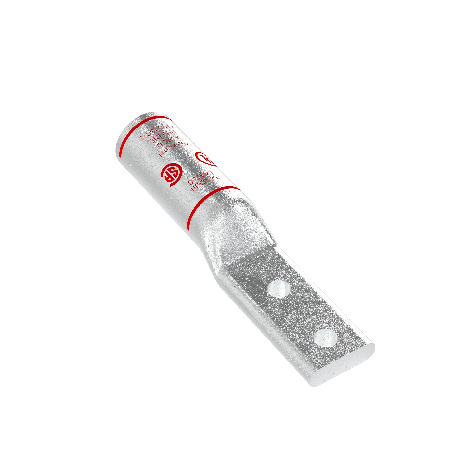 LAB400-12-2 Pan-Lug 2-Hole Compression Lug, 400 kcmil Aluminum/Copper Conductor, Die Code: P94, 42.767 in Stud, Aluminum