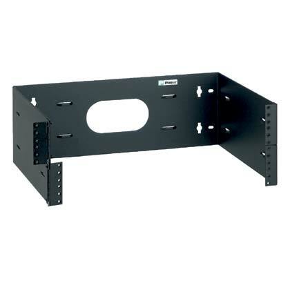 WBH4E Hinged Wall Mount Bracket, For Use With 19 in Rack System, 4 RU, 40 lb Load Capacity, Steel, Black