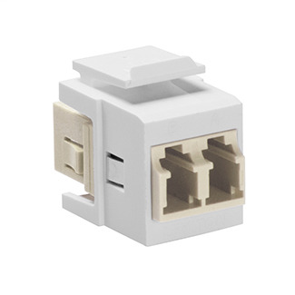 41085-MLW QuickPort Duplex Fiber Optic Adapter, LC Connector, Snap-Fit Mount, Tool-Free Plug-N-Play Installation, Multi-Mode Fiber