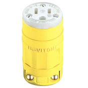 1547 Cable Mount Grounding Severe Duty Straight Blade Connector, 125 V AC, 15 A, 2 Poles, 3 Wires, Yellow
