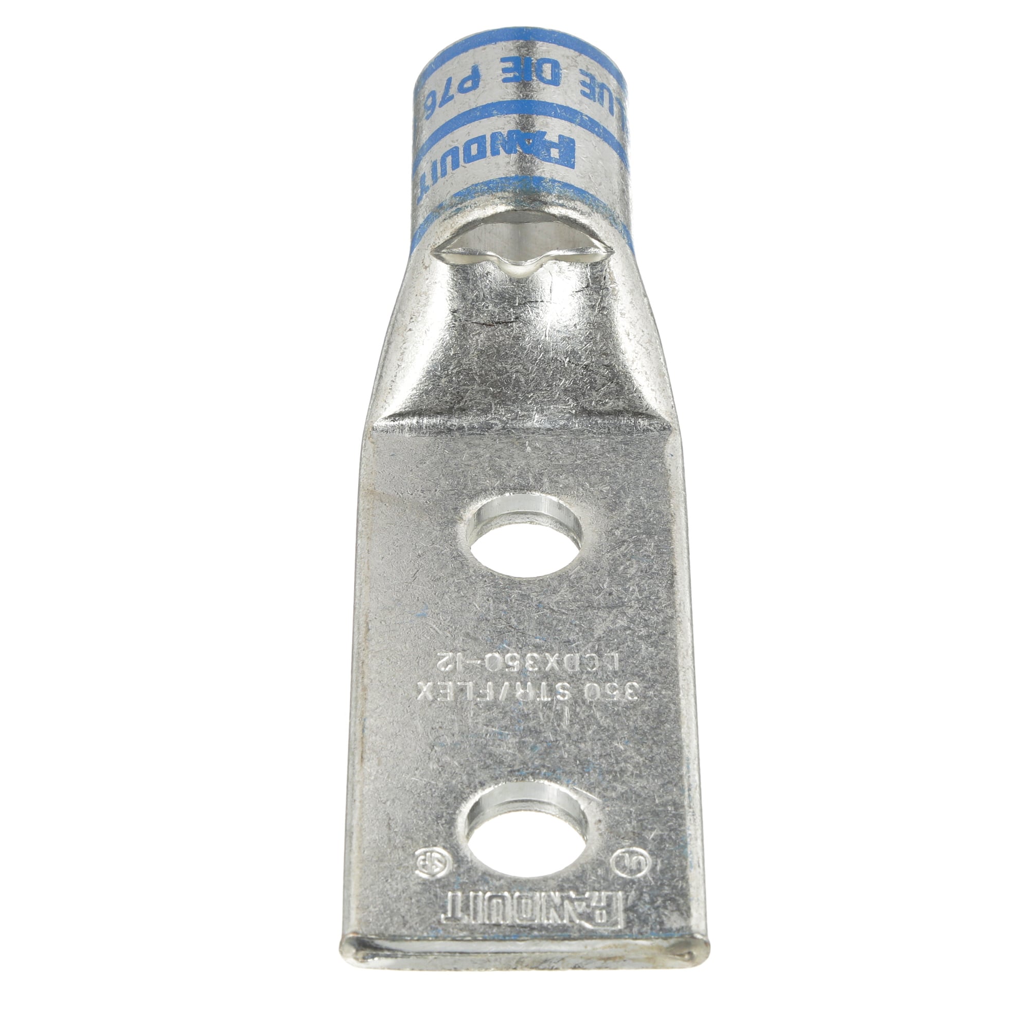 Pan-Lug LCDX350-12-6 Comp. Lug, Flex, Tin Plt Copper, Strt, Two 1/2" Stud, PK6