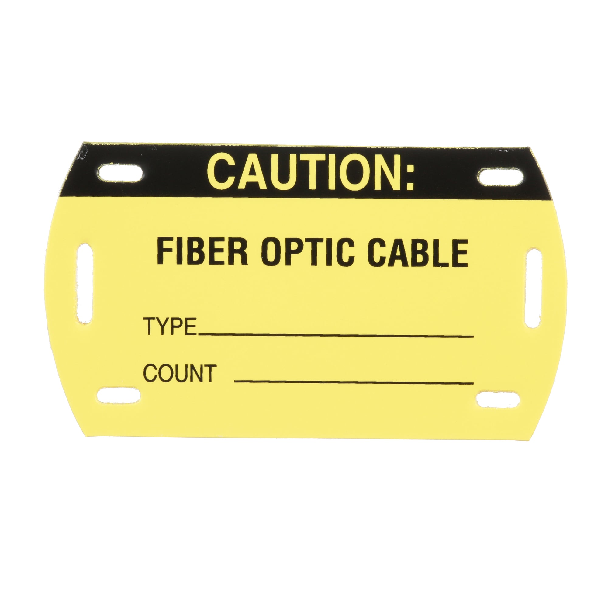 PST-FO Self-Laminating Fiber Optic Cable Marker Tag, 2 in H x 3-1/2 in W, Vinyl, Black/Yellow
