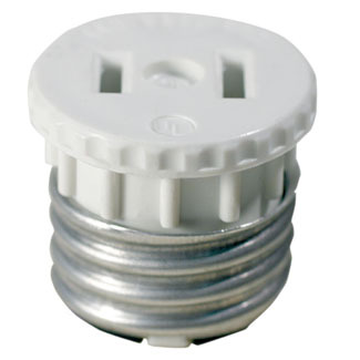 125 2-Pole 2-Wire Lampholder Outlet Adapter, 660 W, 125 V AC, 15 A