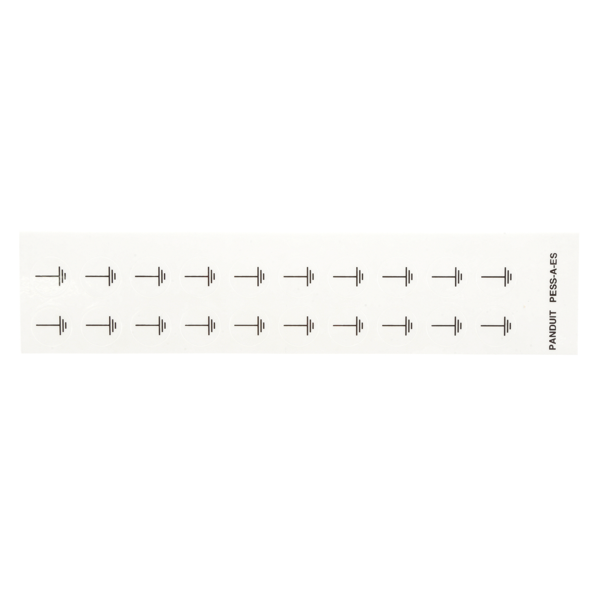 PESS-A-ES Style A Conductor Identification Label, 1-1/2 in L x 6-3/4 in W, EARTH (GROUND) Legend, Black/White, Polyester, 20 per Card Labels