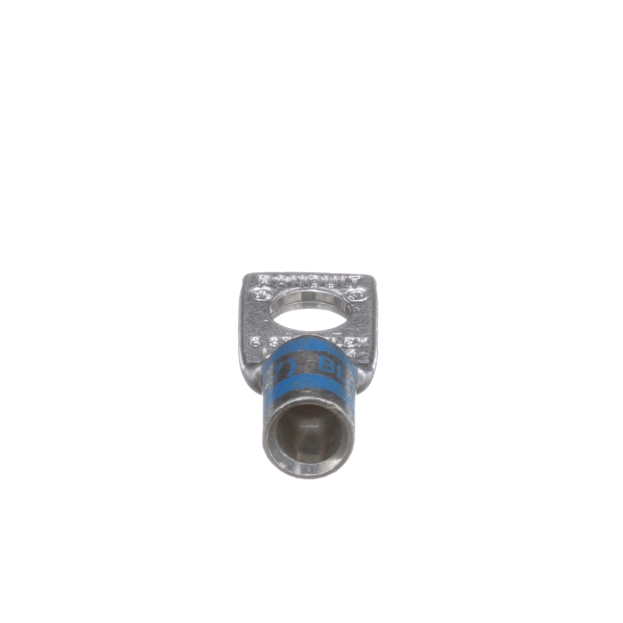 LCAX6-14-L Pan-Lug 1-Hole Compression Lug Connector With Inspection Window, 6 AWG Flexible Copper Conductor, Die Code: P24, 1/4 in Stud, Tin Plated Copper