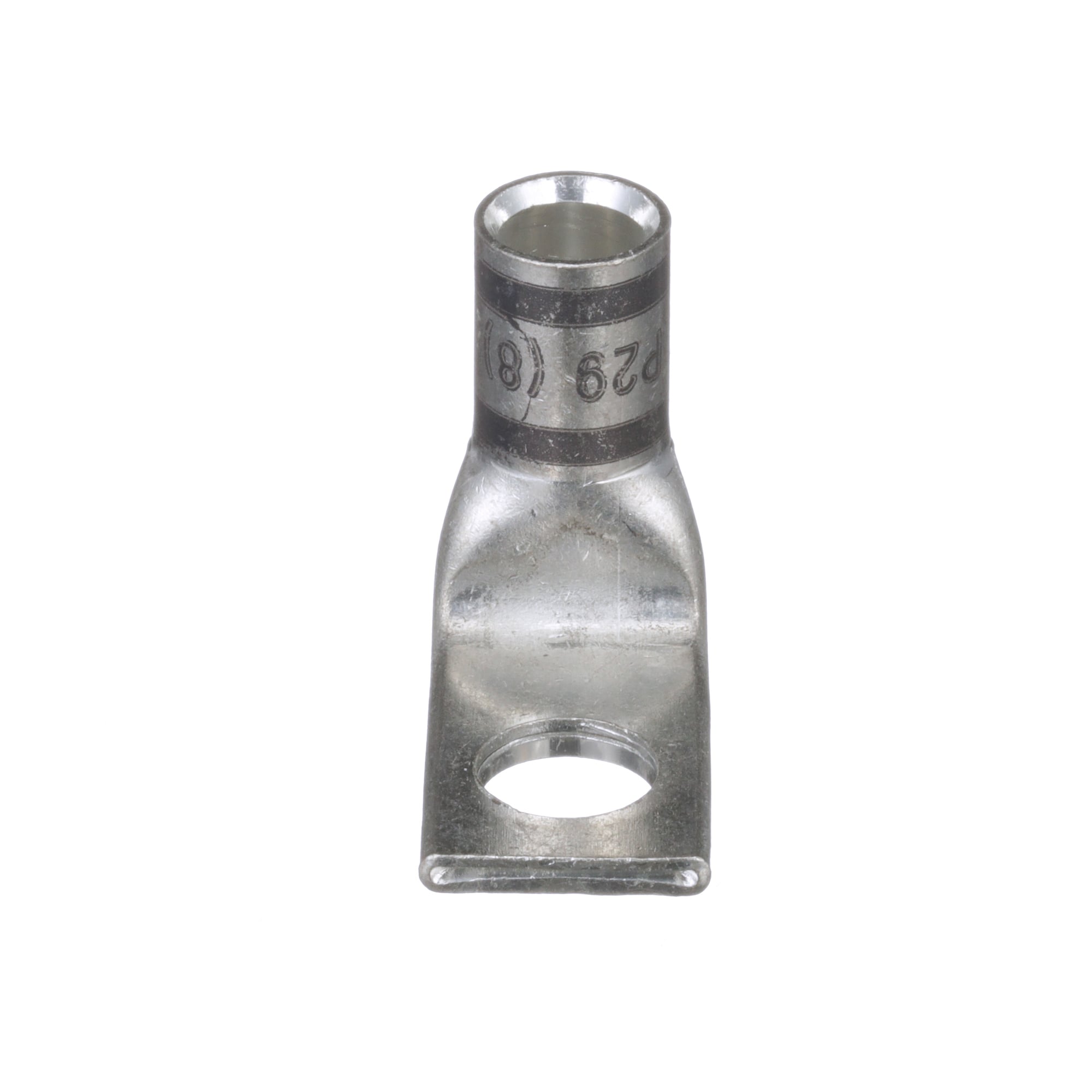 LCAX4-56F-L Pan-Lug 1-Hole Compression Connector Lug, 3 AWG, 4 AWG, 5 AWG Flexible Copper Conductor, Die Code: P29, 42.491 in Stud, Tin Plated Copper