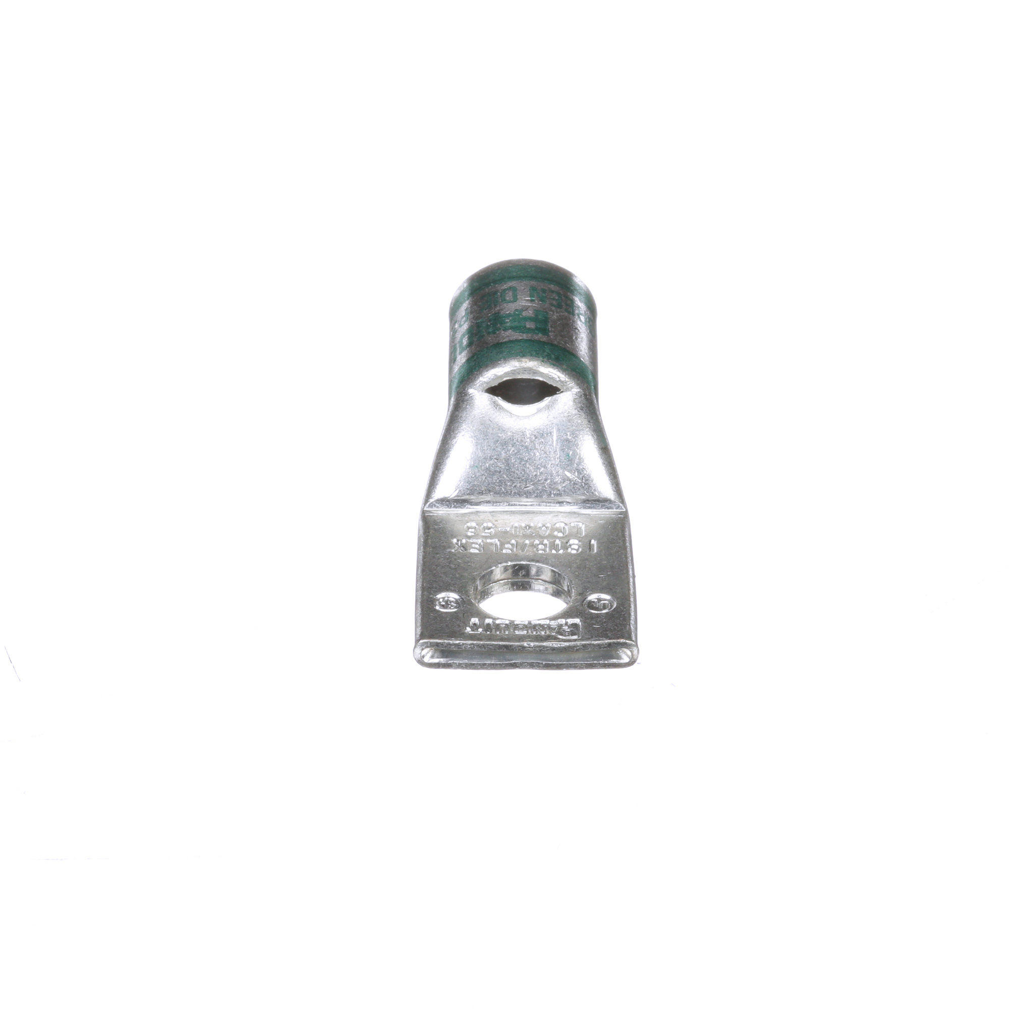 LCAX1-56-X Pan-Lug 1-Hole Compression Lug Connector With Inspection Window, 1 AWG Flexible Copper Conductor, Die Code: P37, 5/16 in Stud, Tin Plated Copper