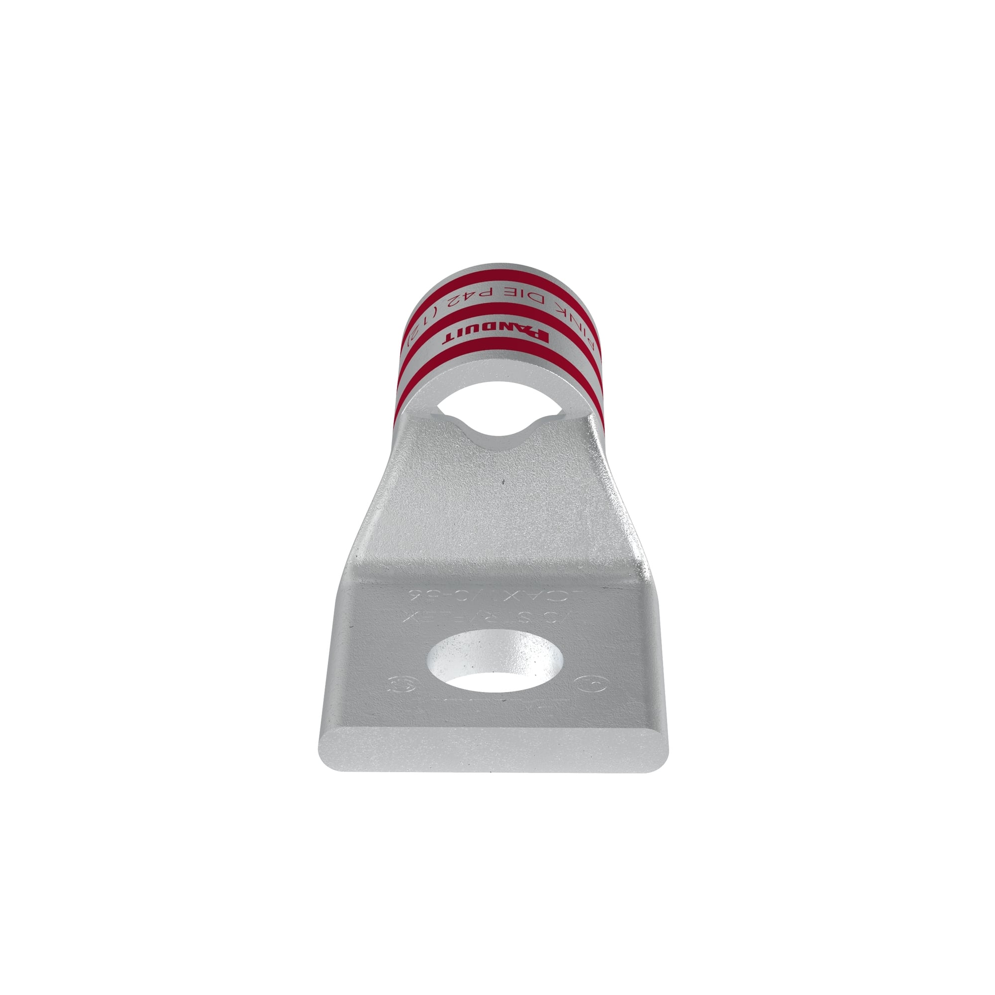 LCAX1/0-56-X Pan-Lug 1-Hole Compression Lug Connector With Inspection Window, 1/0 AWG Flexible Copper Conductor, Die Code: P42, 5/16 in Stud, Tin Plated Copper