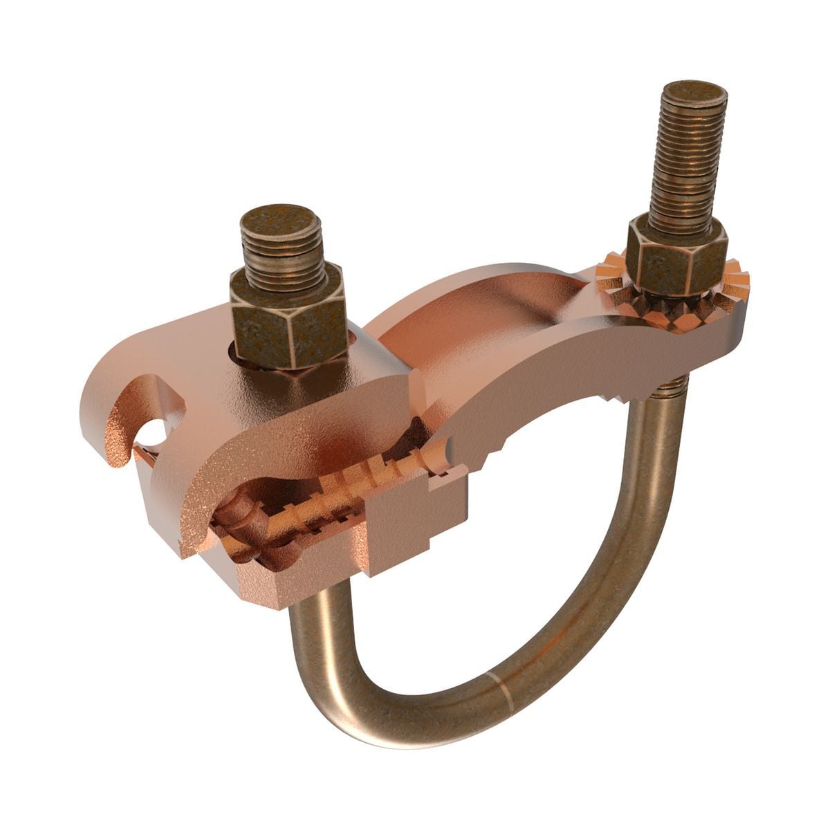 GAR3904BU GAR-BU Mechanical Grounding Connector, 2-1/2 to 3-1/2 in Rod, 4 to 4/0 AWG Conductor, Copper