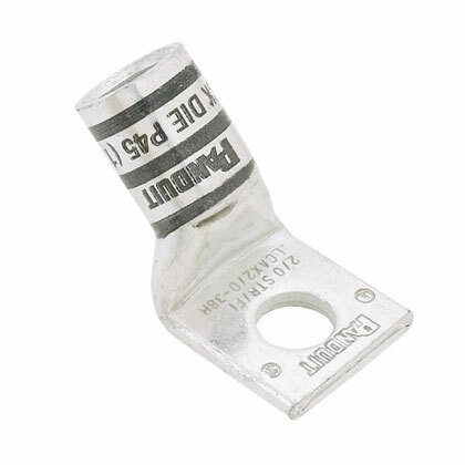 LCAX3/0-38H-X Pan-Lug 1-Hole Compression Connector Lug, 3/0 AWG Flexible Copper Conductor, Die Code: P50, 42.95 in Stud, Tin Plated Copper