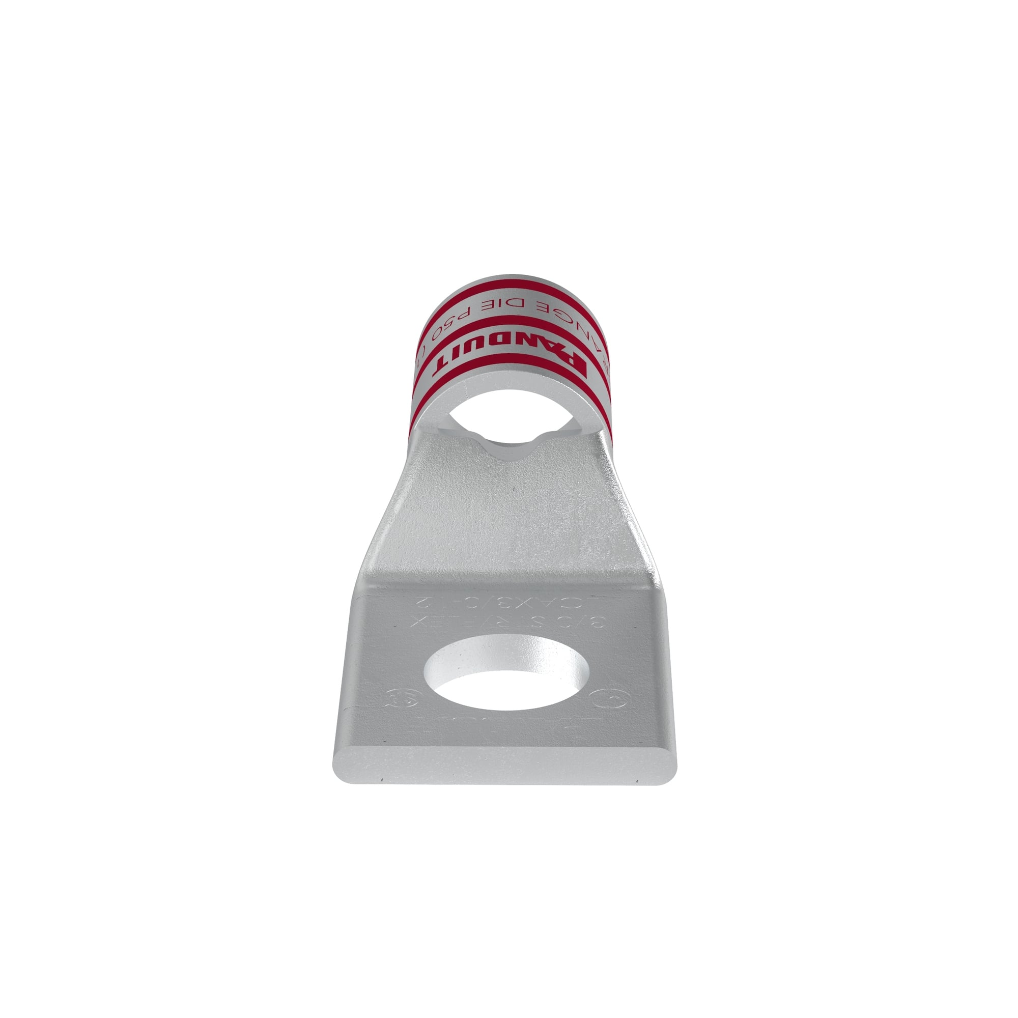 LCAX3/0-12-X Pan-Lug 1-Hole Compression Lug Connector With Inspection Window, 3/0 AWG Flexible Copper Conductor, Die Code: P50, 1/2 in Stud, Tin Plated Copper