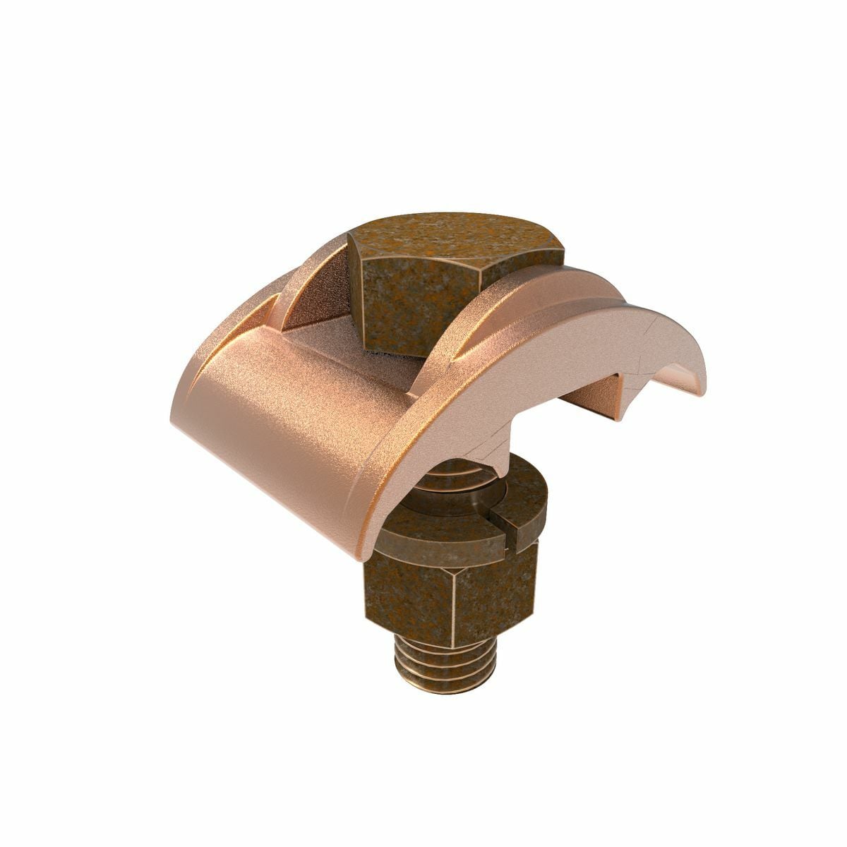 GCM29 Mechanical Grounding Connector, 2/0 AWG to 250 kcmil Conductor, 1/4 in THK Bar, Copper Alloy