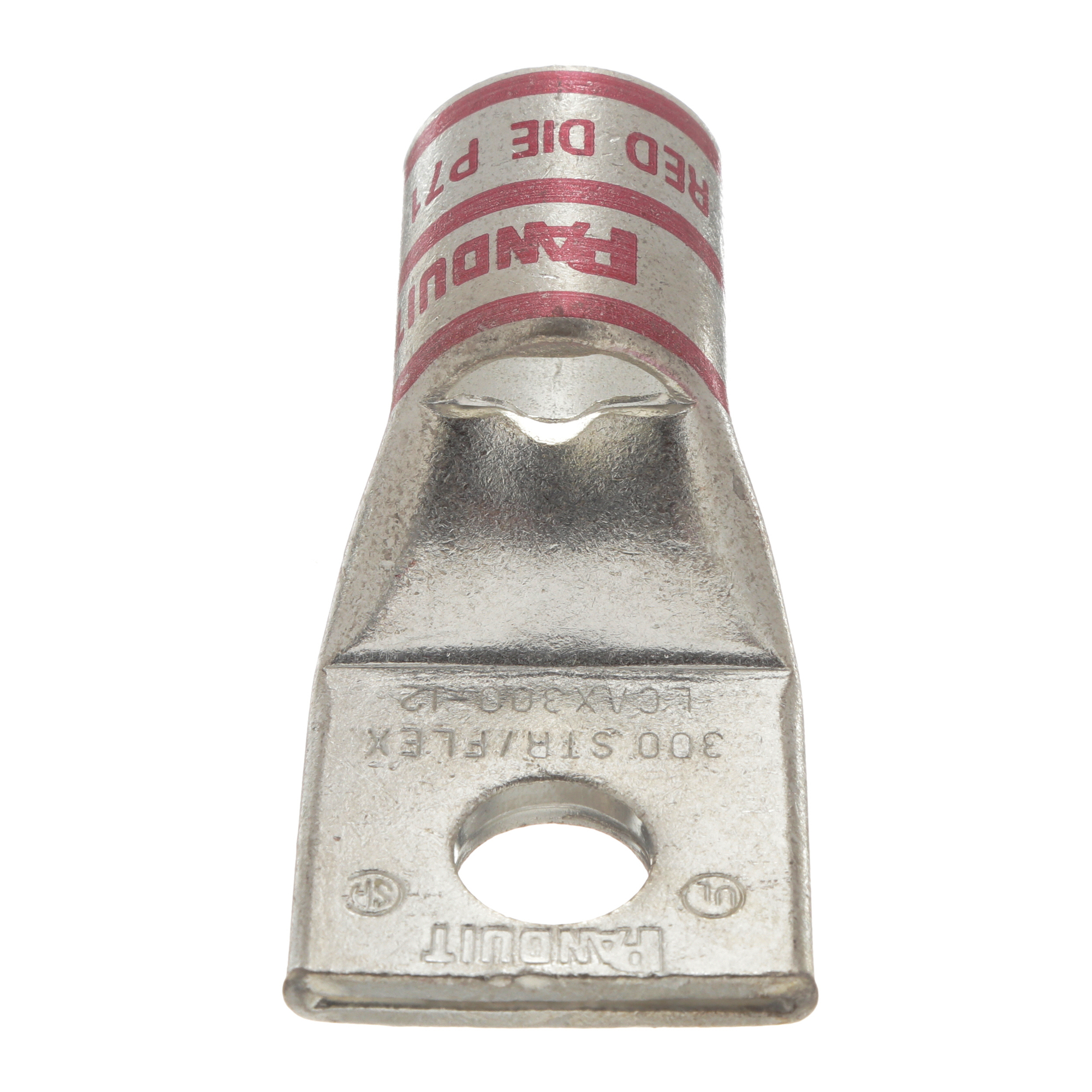 Pan-Lug LCAX300-12-6 Comp. Lug, Flex, Tin Plt Copper, Strt, One 0.5" Stud, PK6