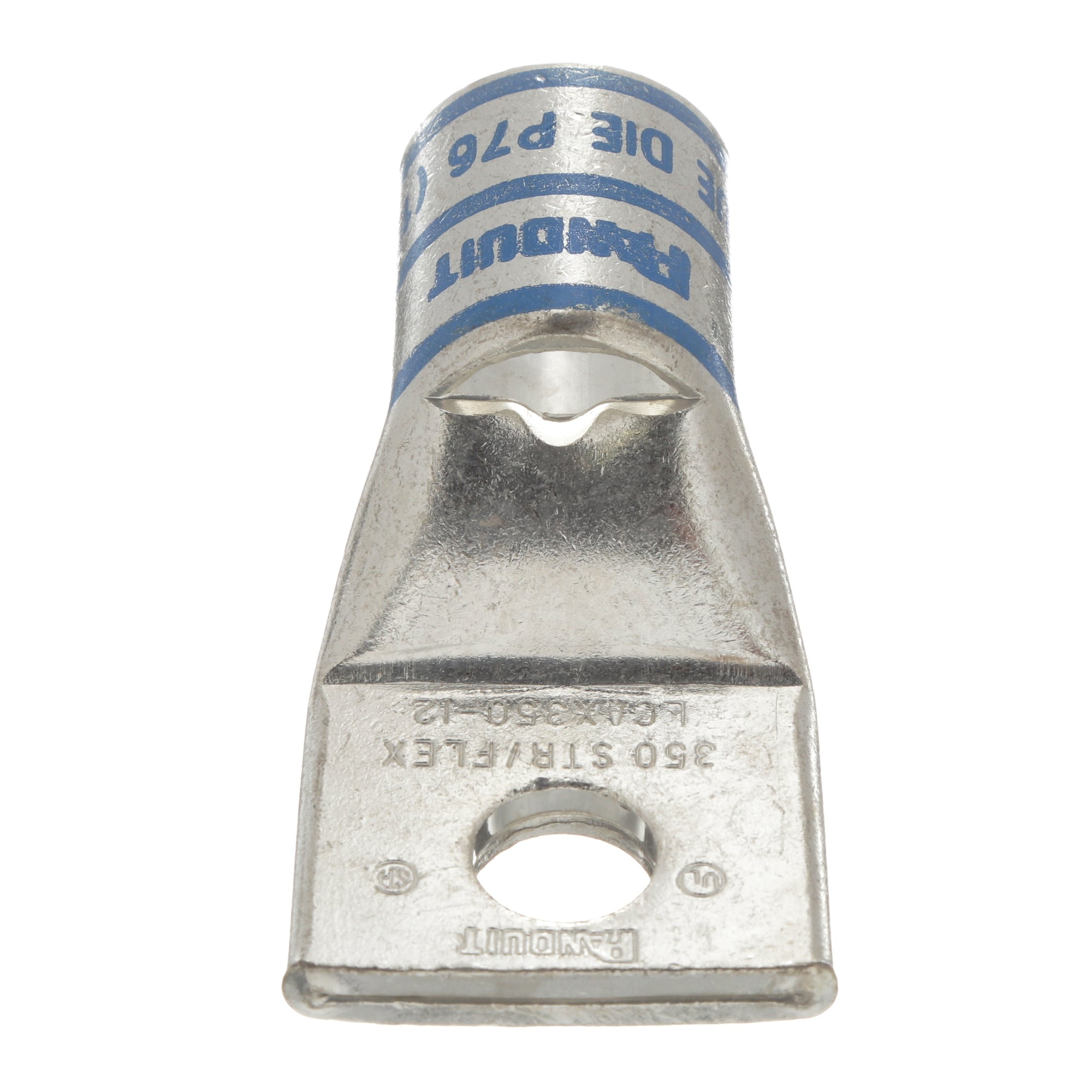 Pan-Lug LCAX350-12-6 Comp. Lug, 350, Tin Plt Copper, Strt, One 1/2" Stud, PK6