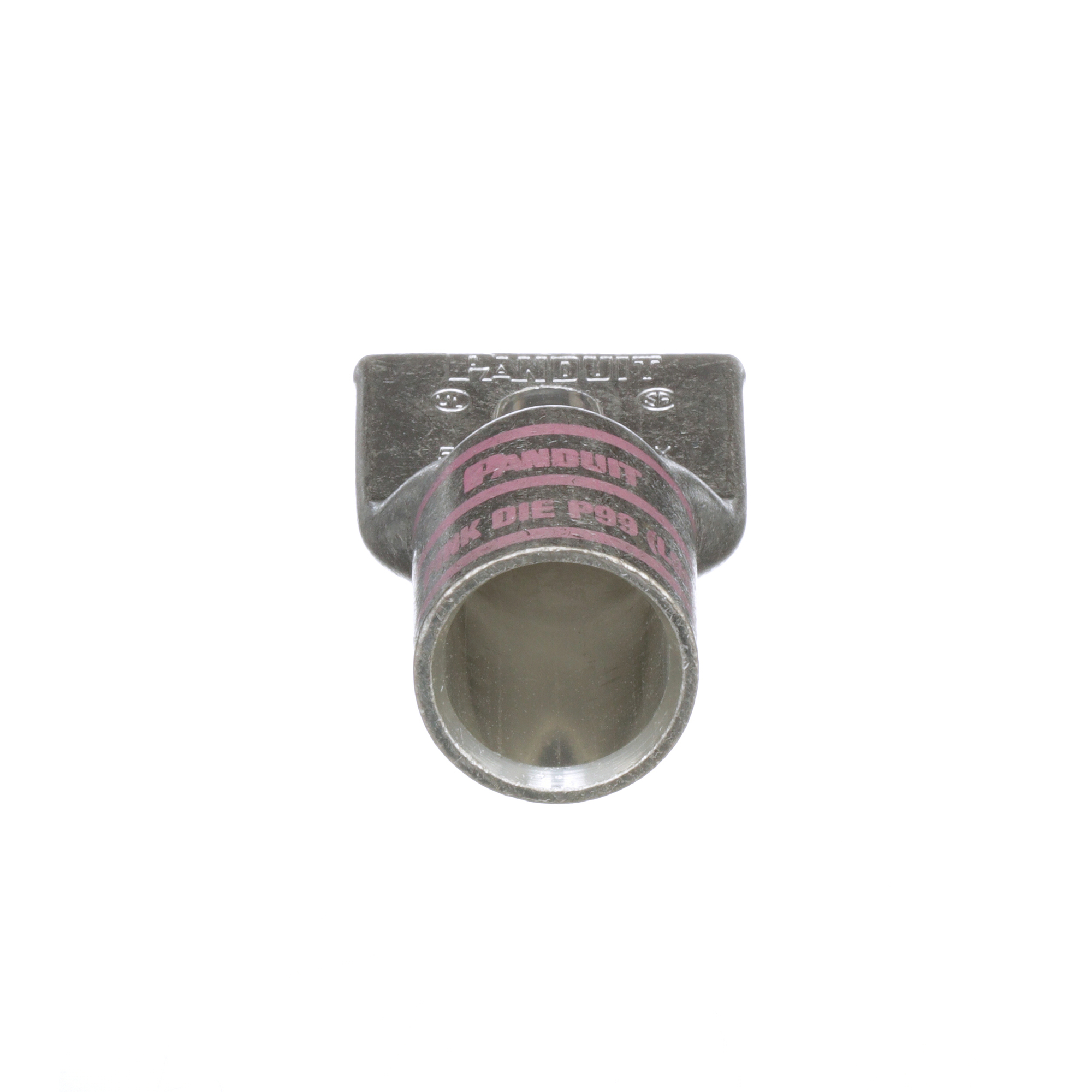 LCAX500-12-6 Pan-Lug 1-Hole Compression Lug Connector With Inspection Window, 500 kcmil, 535.3 kcmil Flexible Copper Conductor, Die Code: P99, 1/2 in Stud, Tin Plated Copper