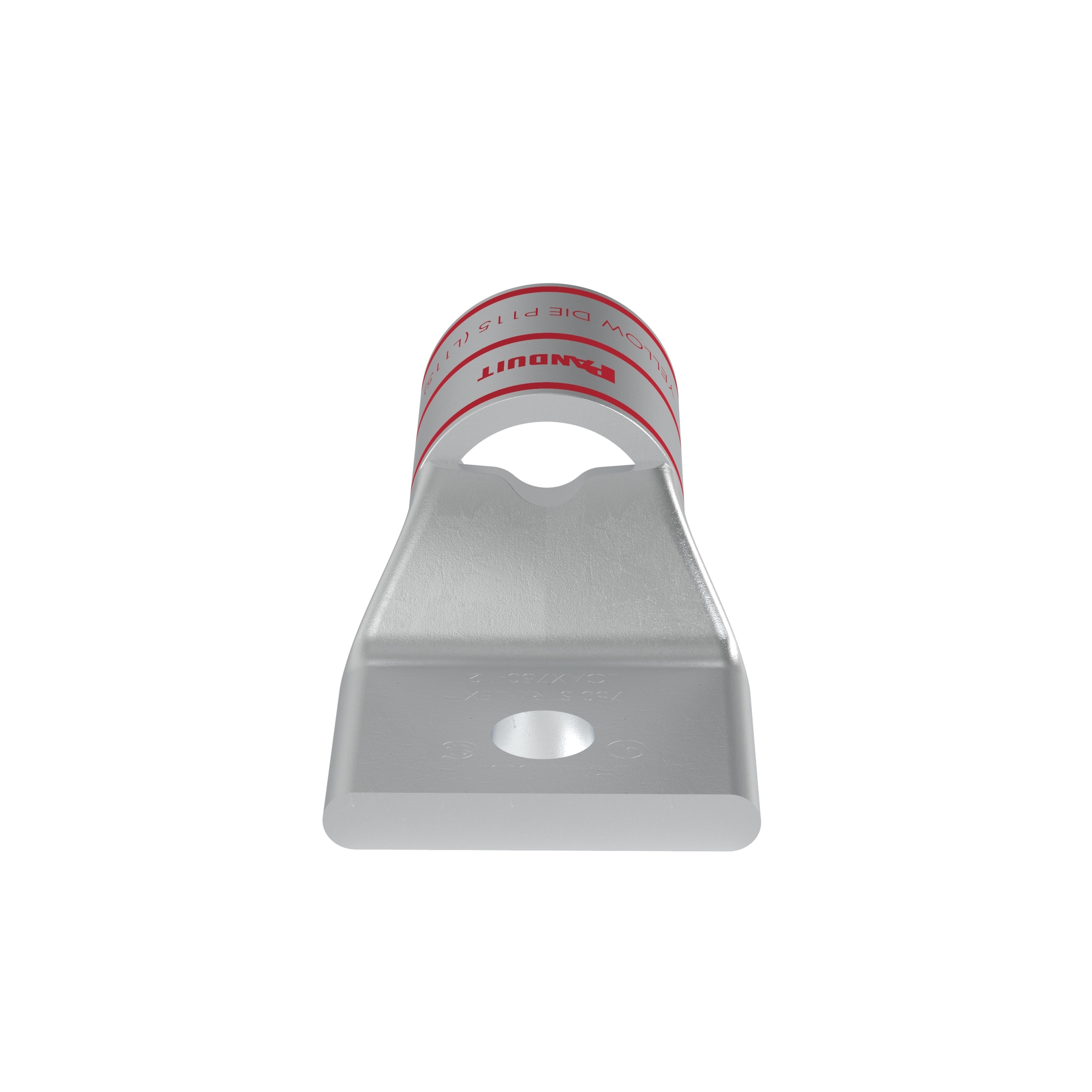LCAX750-12-3 Pan-Lug 1-Hole Compression Lug Connector With Inspection Window, 777.7 kcmil Flexible Copper Conductor, Die Code: P115, 1/2 in Stud, Tin Plated Copper