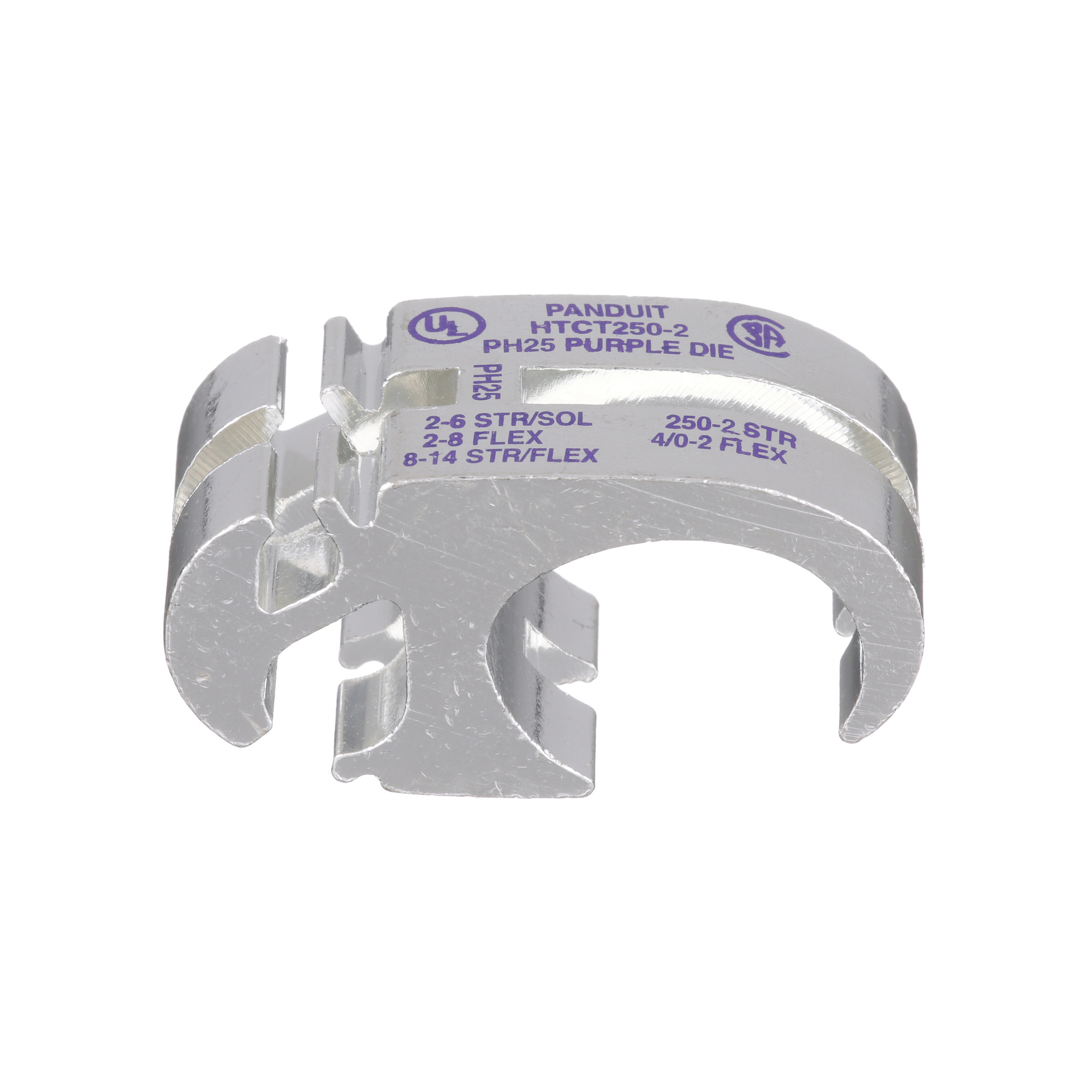 HTCT250-2-1 StructuredGround Compression H-Tap Connector, H Shape, 2 Taps, 2 AWG to 250 kcmil Main/Run, 6 to 2 AWG Tap, Copper