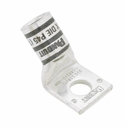 LCAX2-14H-E Pan-Lug 1-Hole Compression Connector Lug, 2 AWG Flexible Copper Conductor, Die Code: P33, 42.826 in Stud, Tin Plated Copper