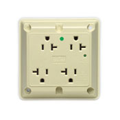 8490-R 2-Pole 3-Wire Type 3 Extra Heavy Duty Four-in-One Self-Grounding Surge Protective Receptacle, 125 V AC, 20 A, 5 kA Short Circuit