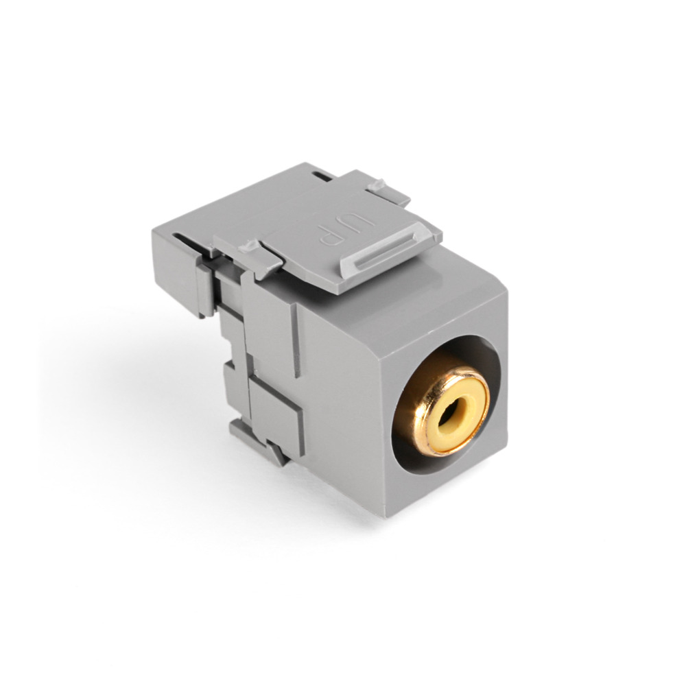 40735-RYG QuickPort Type 110 RCA Connector With Yellow Barrel, Snap-In Connector, UTP Cable, CAT 5e