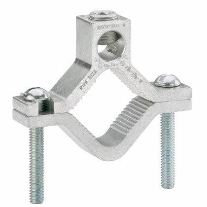 GC-22A-4 StructuredGround GC Series Dual Rated Grounding Clamp, 2-1/2 in, 3 in, 3-1/2 in, 4 in Conduit, 6 AWG to 250 kcmil Conductor, Aluminum/Steel