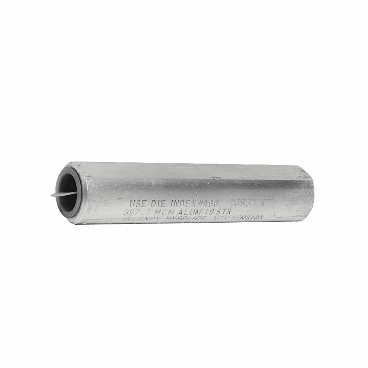 YDS4CA YDS-A Full Tension Compression Splice With Staked Cable Stop, 4 AWG Aluminum Conductor, Die Code: 162, Aluminum